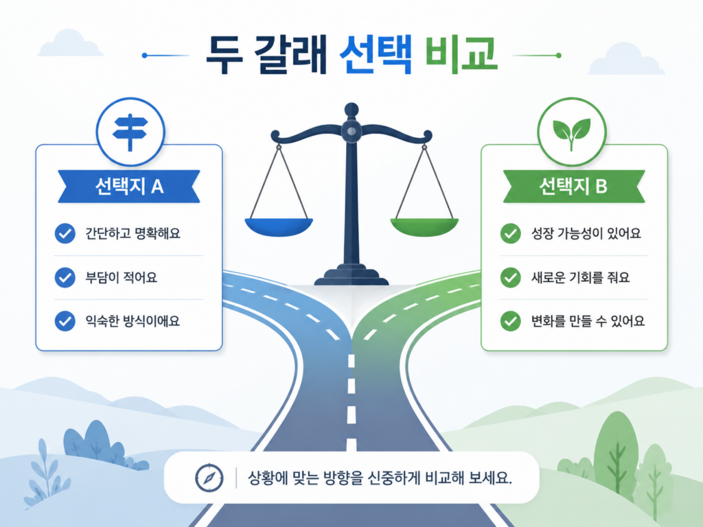 두 제도를 비교하는 도식